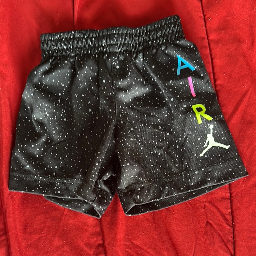 Jordan Black and White Athletic Shorts with Elastic Waistband